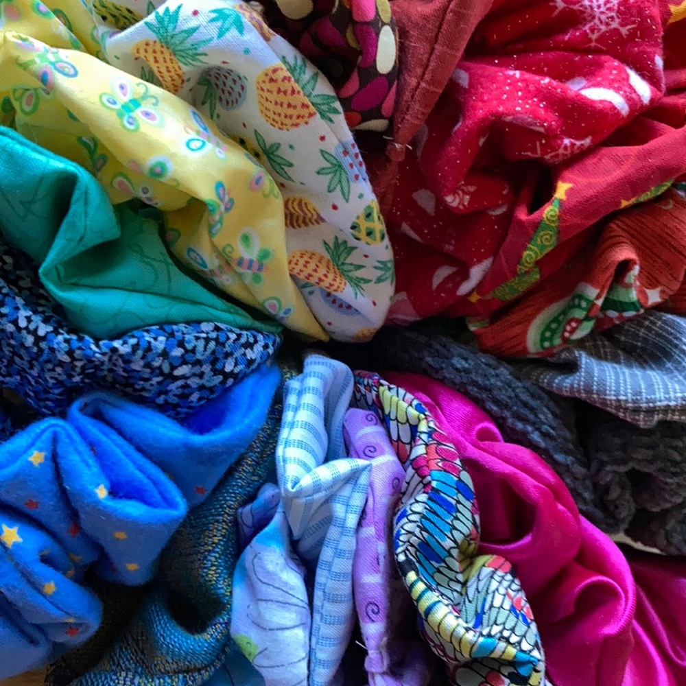 Scrunchie Pack huge assortment 18 scrunchies colorful elastics hair ties New